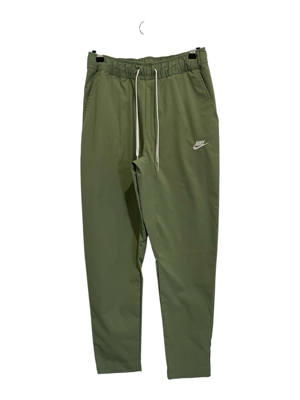 Nike Tapered Green and White Drawstring Track Pants